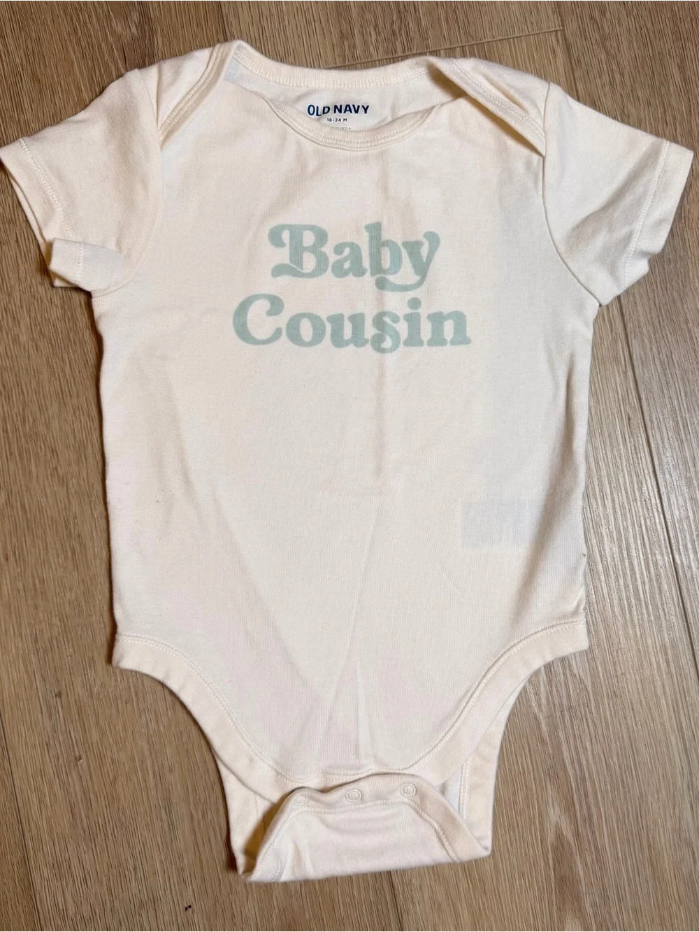 Old Navy Baby Cousin Graphic Bodysuit Cream 18-24M